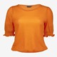 Dames top met ruches oranje