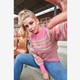Dames trui roze gestreept
