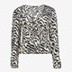 Dames top wit met zwarte print