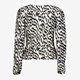 Dames top wit met zwarte print