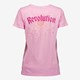 Dames T-shirt roze met backprint