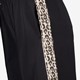 Wide leg broek met bies en luipaard zwart