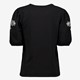 Dames T-shirt met borduursels zwart