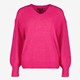 Gebreide dames trui fuchsia roze