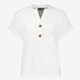 Dames embroderie T-shirt met knopen wit