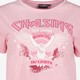 Dames acid T-shirt met opdruk roze