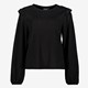 Dames blouse met ruches zwart