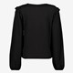 Dames blouse met ruches zwart