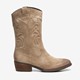 Suede dames western laarzen beige