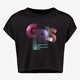 Meisjes cropped sport T-shirt zwart