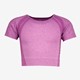 Naadloos cropped meisjes sport T-shirt roze