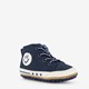 Leren babyschoenen blauw met smiley