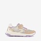 Leren meisjes sneakers beige zilver