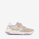 Leren meisjes sneakers beige zilver
