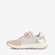 Leren meisjes sneakers beige zilver