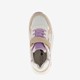Leren meisjes sneakers beige zilver