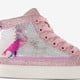 Hoge meisjes sneakers met glitters roze