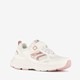Meisjes dad sneakers wit metallic roze