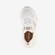 Meisjes dad sneakers wit metallic roze
