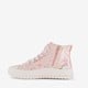 Hoge meisjes sneakers roze met hartjes