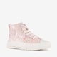 Hoge meisjes sneakers roze met hartjes