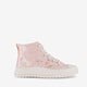 Hoge meisjes sneakers roze met hartjes