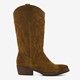 Suede dames western laarzen bruin
