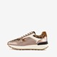 Leren dames sneakers met panterprint goud