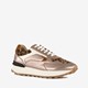 Leren dames sneakers met panterprint goud