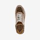 Leren dames sneakers met panterprint goud