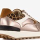 Leren dames sneakers met panterprint goud