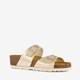 Dames sleehak slippers parelmoer