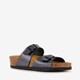 Dames bio slippers met sleehak zwart