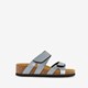 Dames bio slippers met sleehak grijs