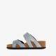 Dames bio slippers met sleehak grijs