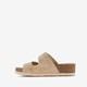 Suede dames slippers beige