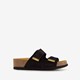 Suede dames slippers zwart