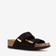 Hush Puppies suede dames slippers zwart