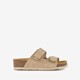 Suede dames slippers beige