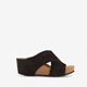 Suede dames slippers sleehak zwart