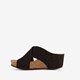 Suede dames slippers sleehak zwart