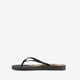 Dames teenslippers met bloemen zwart