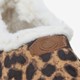 Gevoerde dames pantoffels met luipaardprint