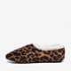 Gevoerde dames pantoffels met luipaardprint