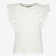 Meisjes T-shirt met broderie mouwen wit