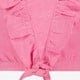 Geknoopt meisjes T-shirt met ruches roze