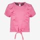 Geknoopt meisjes T-shirt met ruches roze