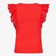 Meisjes T-shirt met broderie mouwen rood