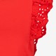 Meisjes T-shirt met broderie mouwen rood