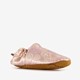 Leren babyschoenen met bloemenprint roze